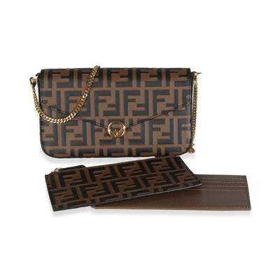 Brown Black F Is Fendi Calfskin Wallet On Chain