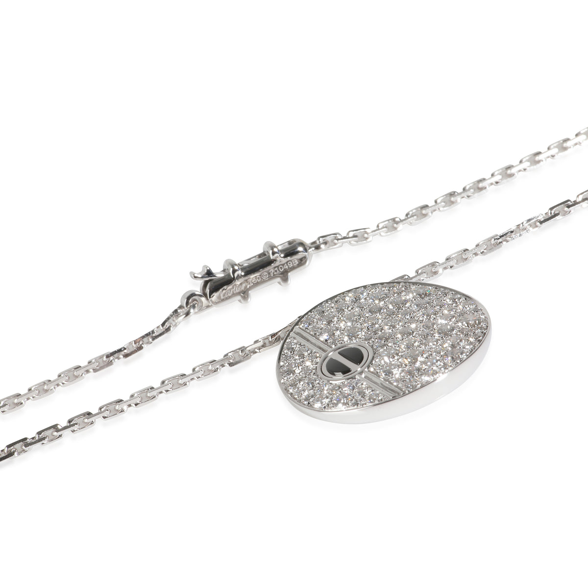 Cartier Diamond & Black Ceramic Love Pendant (White Gold) clasp