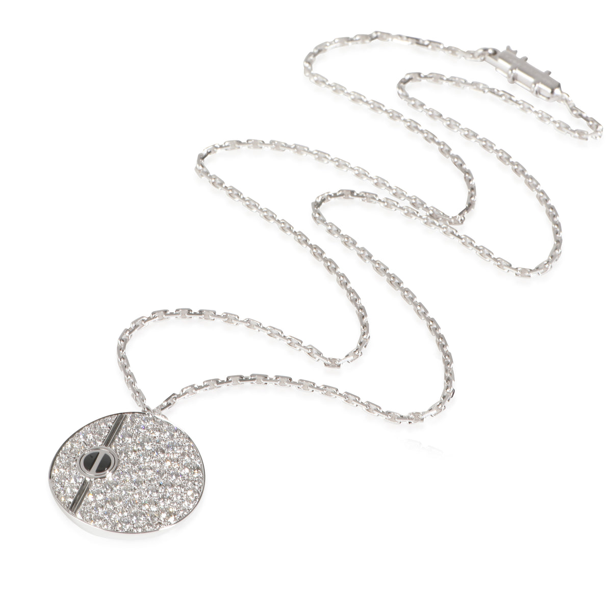 Cartier Diamond & Black Ceramic Love Pendant (White Gold) pv