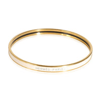 Hermes Extra Narrow Uni Bangle In Creme Yellow Gold Plated, 70MM