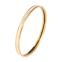 Hermes Extra Narrow Uni Bangle In Creme Yellow Gold Plated, 70MM