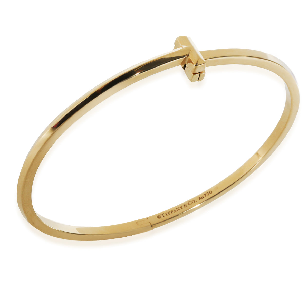 Tiffany T Hinged Bangle in 18K Yellow Gold