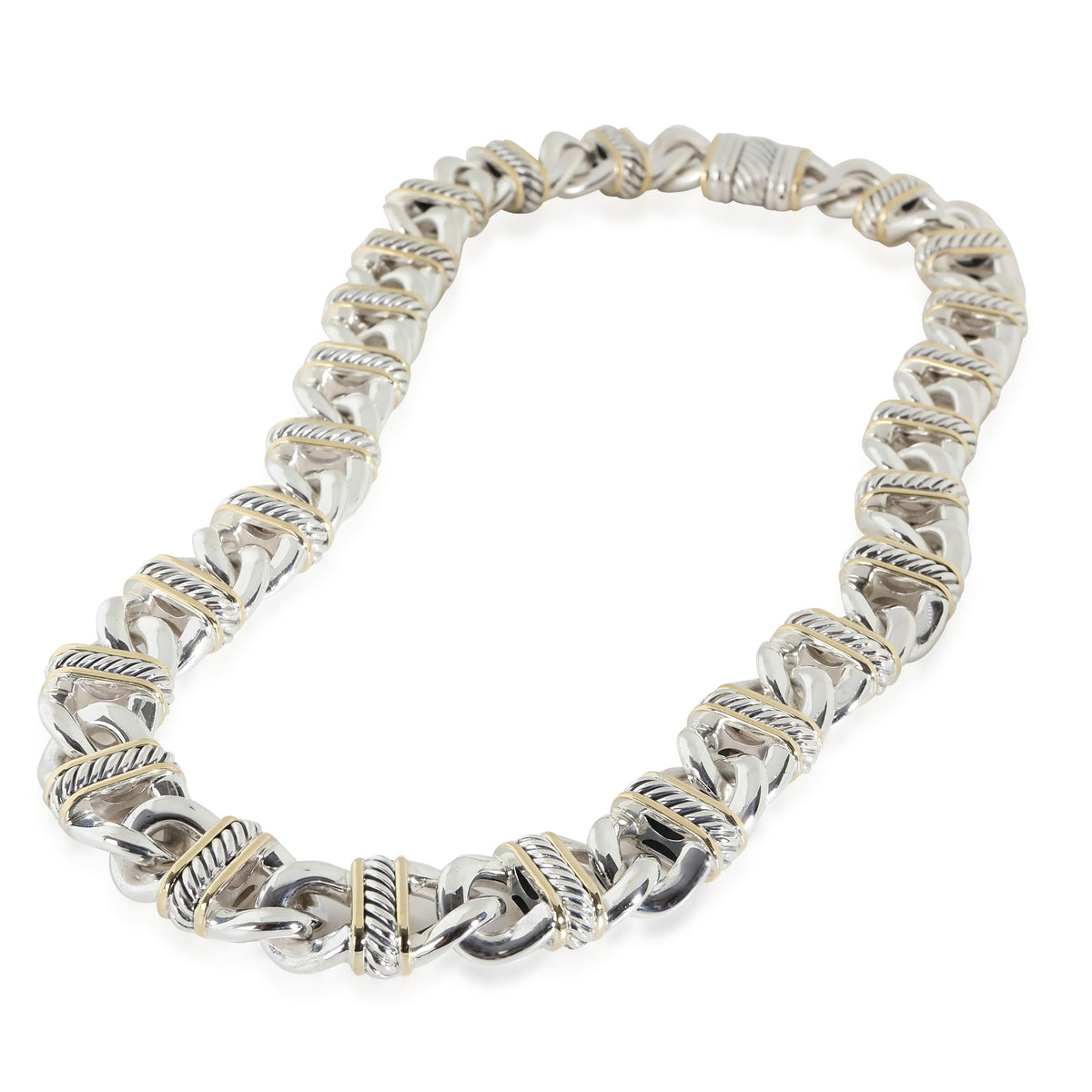 Madison Link Necklace in 18K Yellow Gold & Sterling Silver