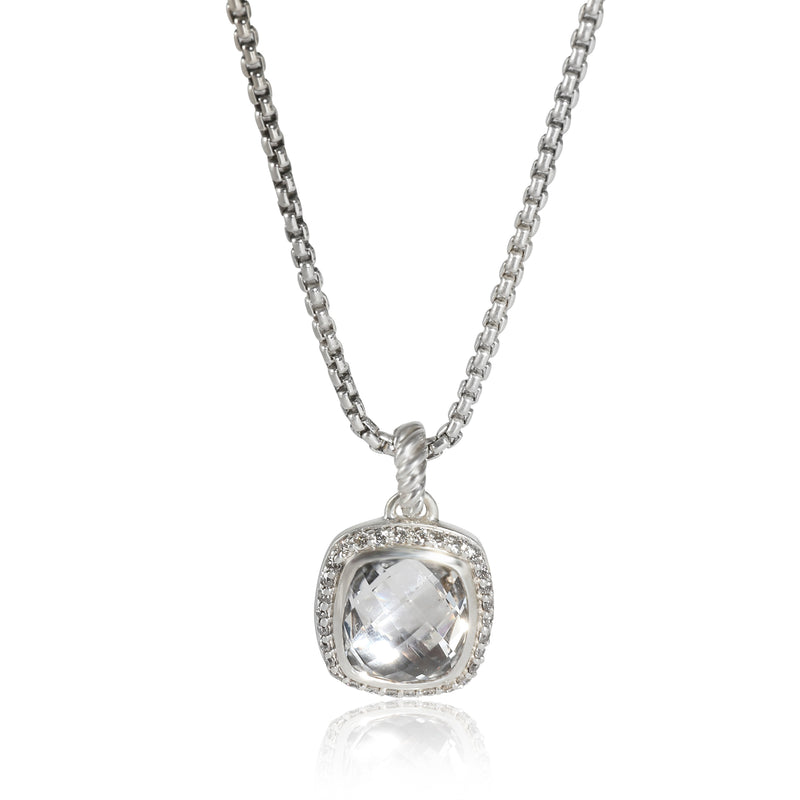 Albion Topaz & Diamond Pendant in Sterling Silver 0.27 CTW