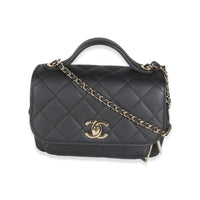 Black Quilted Caviar Small Business Affinity Bag