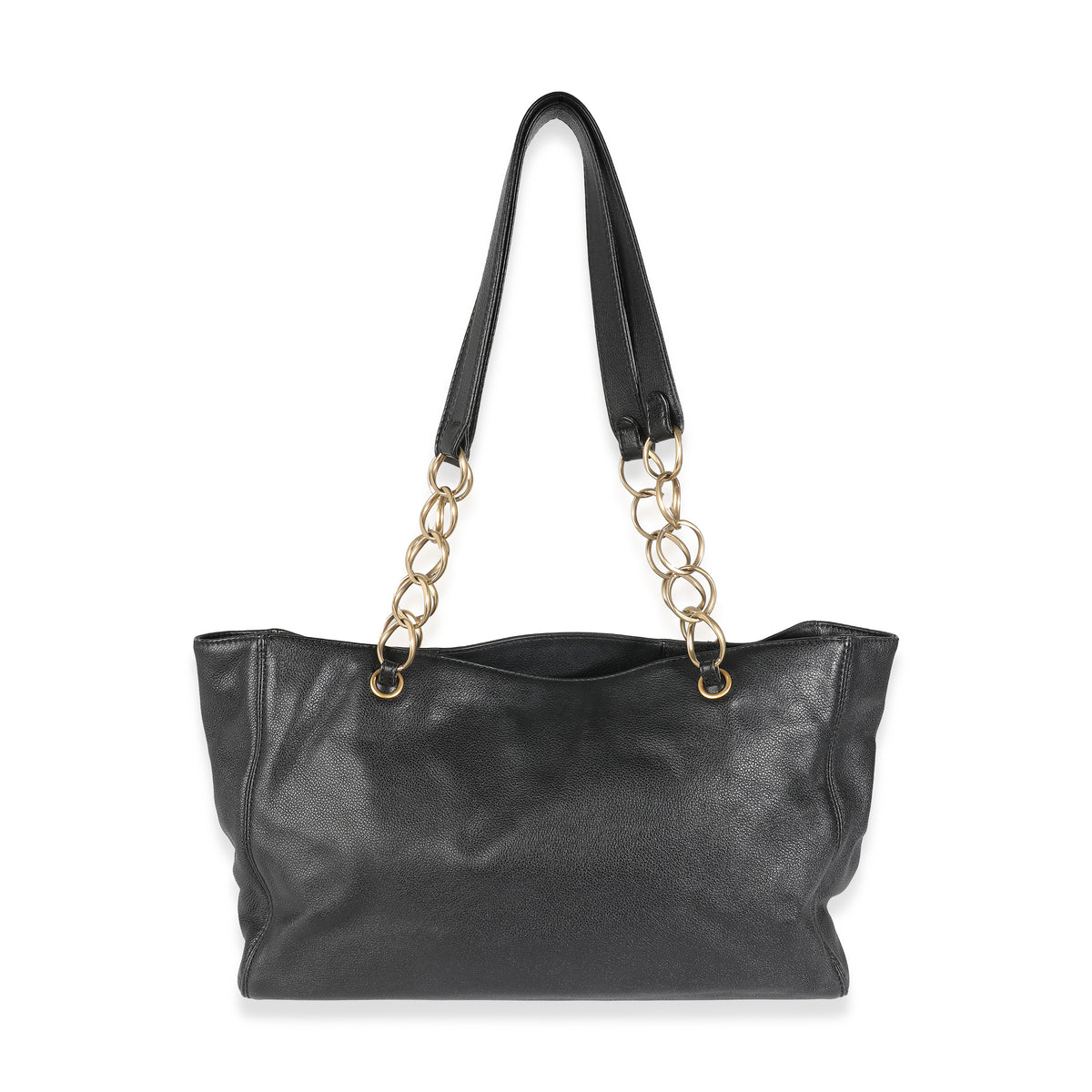 Black Caviar CC Ring Chain Shoulder Tote