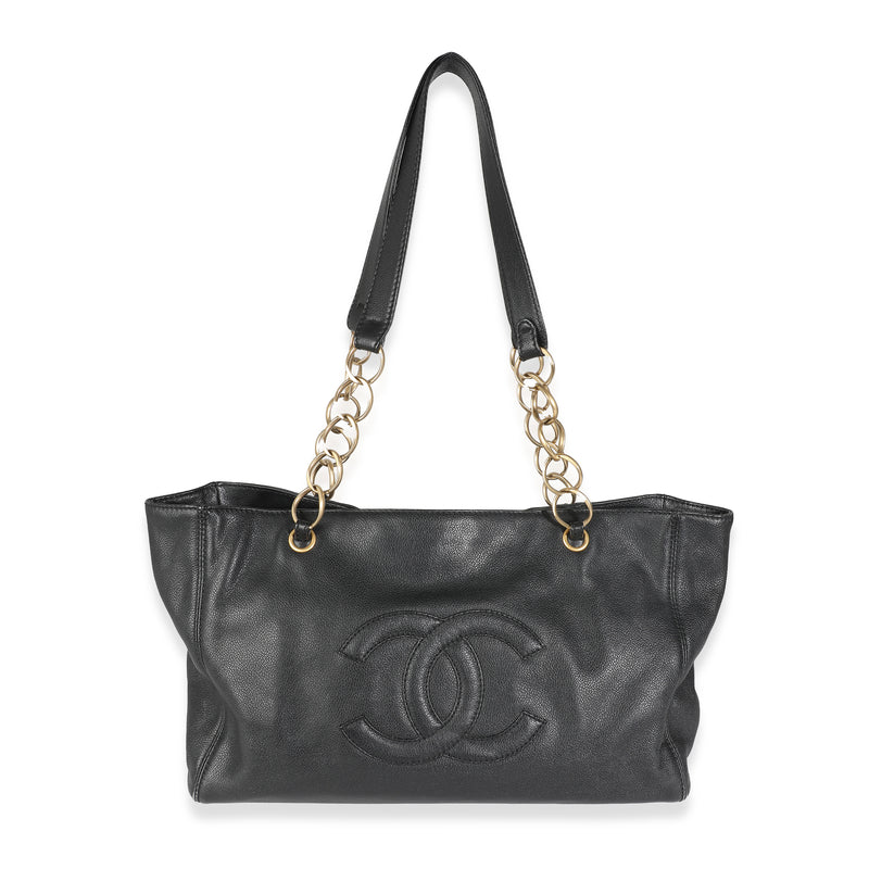 Black Caviar CC Ring Chain Shoulder Tote