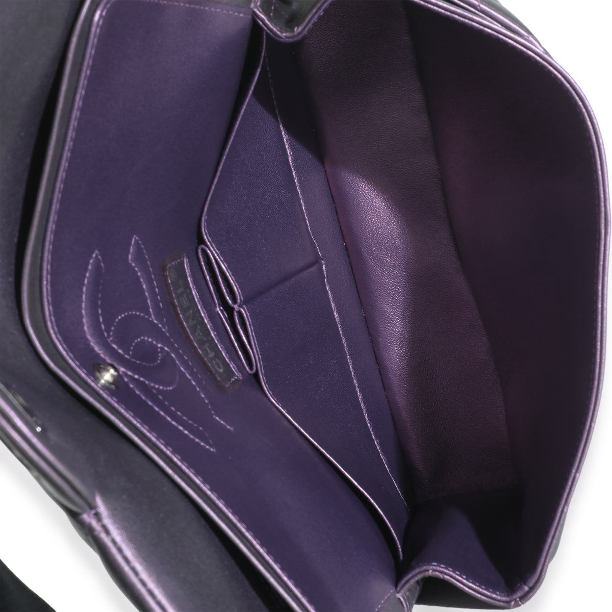 Chanel Purple Quilted Iridescent Lambskin Medium Classic Double Flap Bag Handbag ad1
