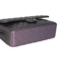Chanel Purple Quilted Iridescent Lambskin Medium Classic Double Flap Bag Handbag clasp