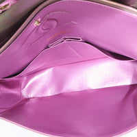 20B Purple Quilted Iridescent Lambskin Medium Classic Double Flap Bag