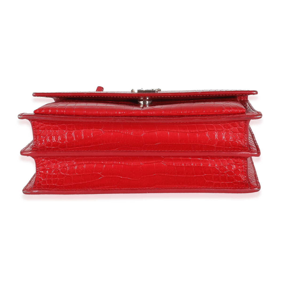 Rouge Eros Crocodile Embossed Calfskin Medium Sunset Bag