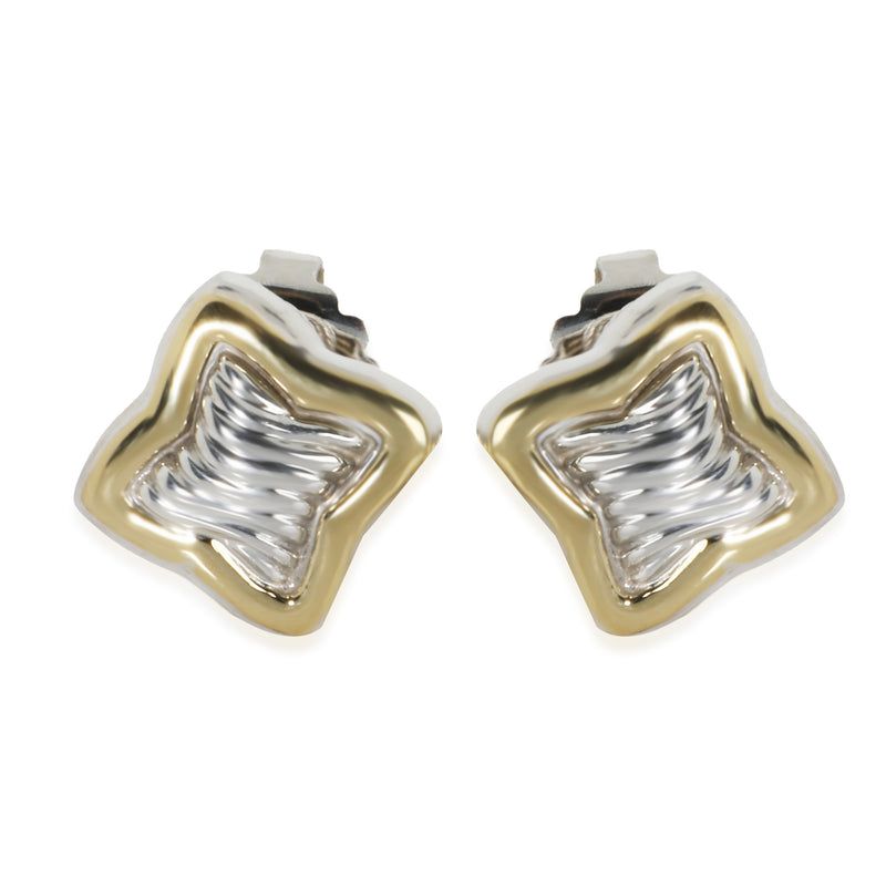 Quatrefoil Earrings in 18k Yellow Gold/Sterling Silver