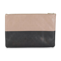 Black Beige Calfskin CC Medium O Zip Case