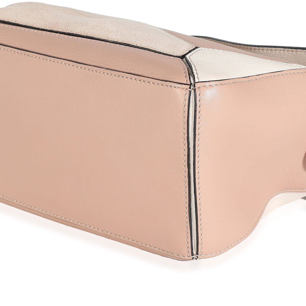 Blush Suede Calfskin Small Puzzle Bag