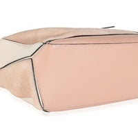 Blush Suede Calfskin Small Puzzle Bag