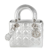 Silver Metallic Grained Calfskin Cannage My ABCDior Lady Dior