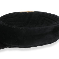 Black Matelasse Velvet GG Marmont Belt Bag