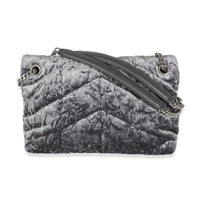 Iron Grey Crushed Velvet Small Loulou Puffer Bag