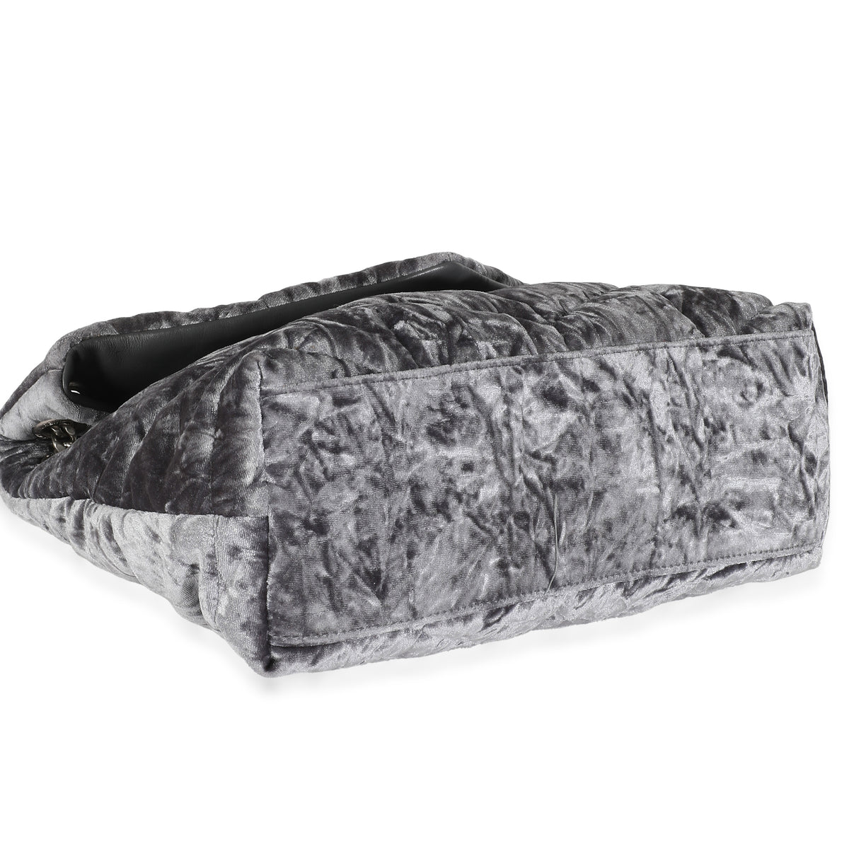 Iron Grey Crushed Velvet Small Loulou Puffer Bag