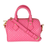 Rose Nanogram Embossed Calfskin Speedy Bandouliere 20