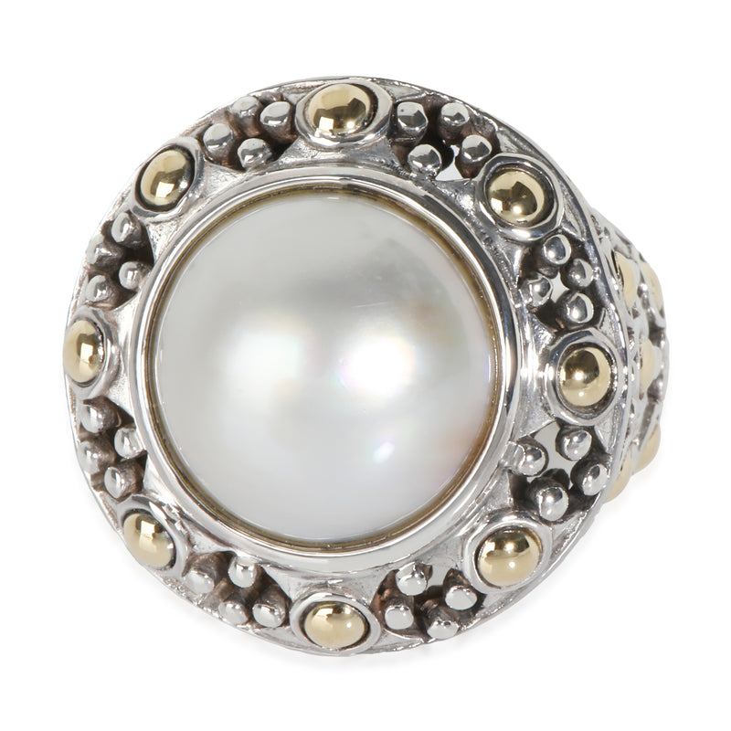 Dot Collection Mabe Pearl Ring in 18k Yellow Gold/Sterling Silver