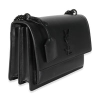 Black Calfskin Medium Monogram Sunset Chain Bag