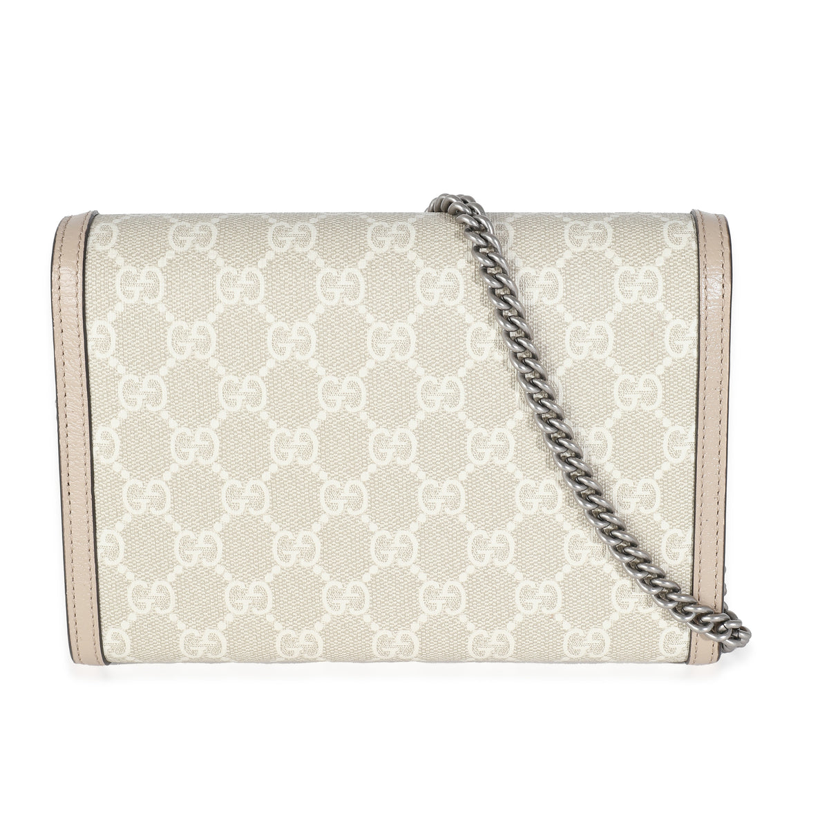 Beige White GG Supreme Canvas Dionysus Mini Chain Wallet