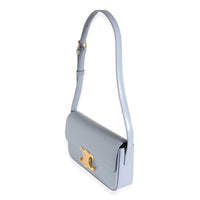 Pale Blue Shiny Calfskin Triomphe Shoulder Bag