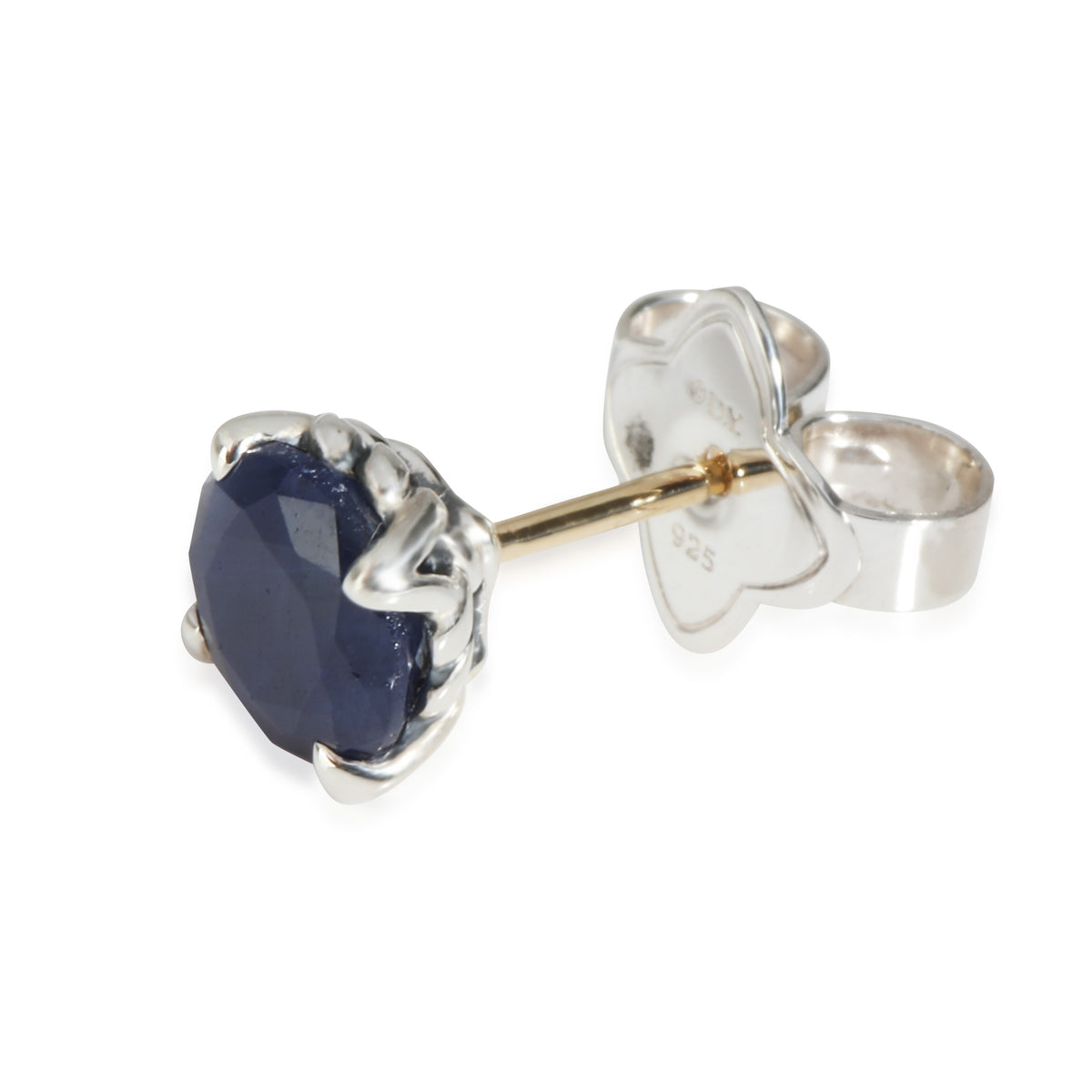 Mens Collection Sapphire Earrings in  Sterling Silver