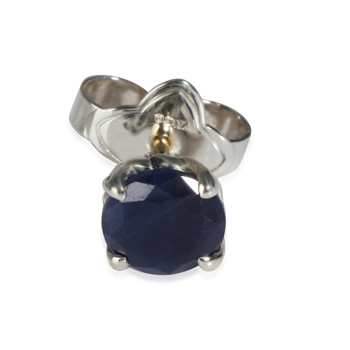 Mens Collection Sapphire Single Stud Earring in  Sterling Silver