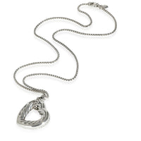 Open Heart Cable Pendant in Sterling Silver