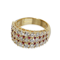 Vintage Diamond & Ruby Band in 18k Yellow Gold 2 CTW