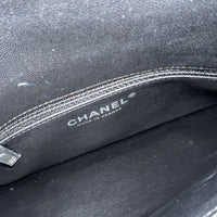 Black Lambskin Crystal Peace Sign Emoji Fold Over Clutch