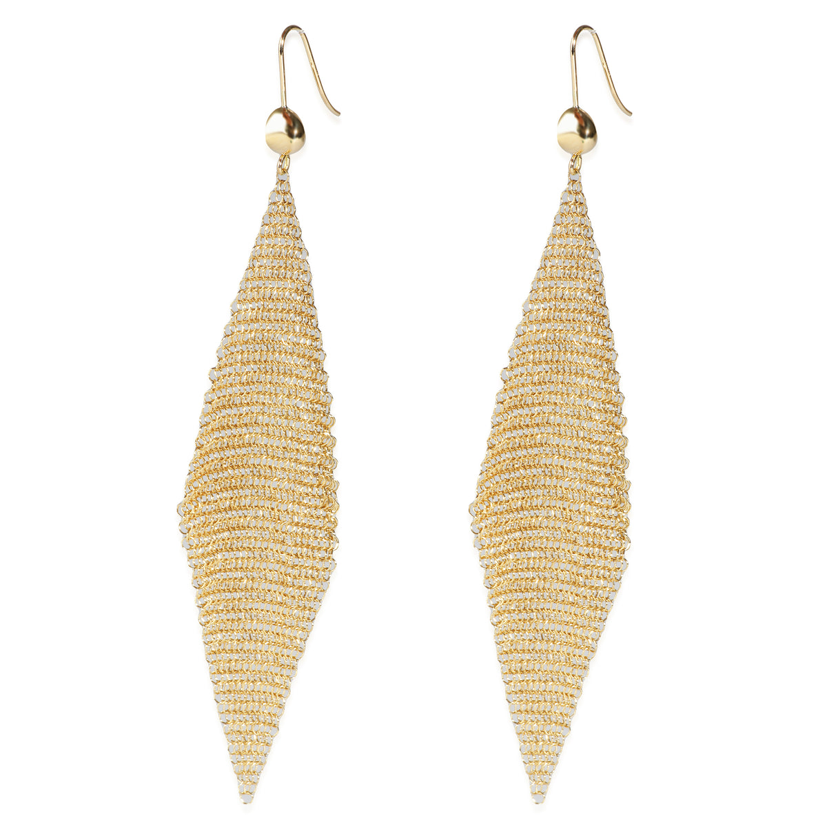 Vintage Elsa Peretti Mesh Drop Earrings in 18KT Yellow Gold