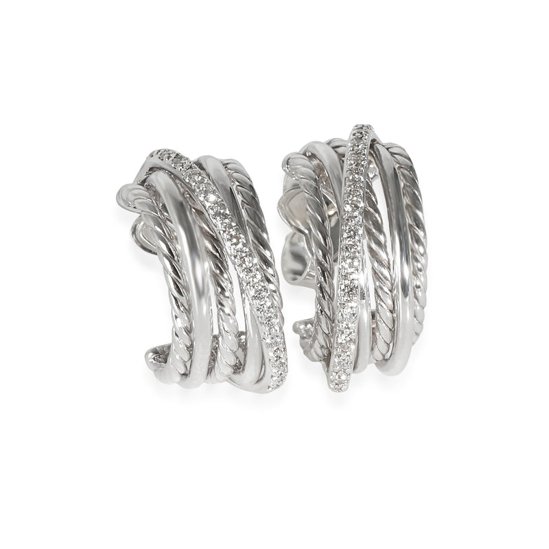 Crossover Diamond Earrings in  Sterling Silver 0.3 CTW