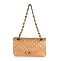 Bronze Gold Quilted Medium Classic Double Flap Bag