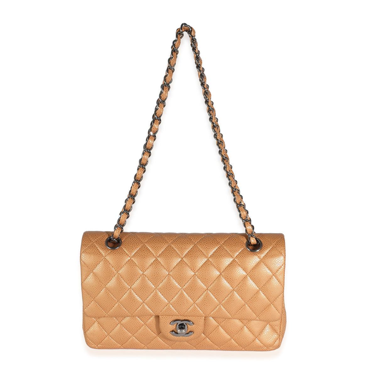 Bronze Gold Quilted Medium Classic Double Flap Bag