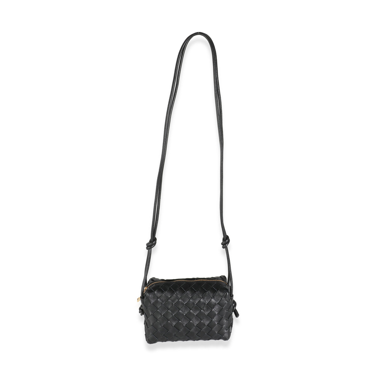 Black Nappa Intrecciato Mini Loop Camera Bag