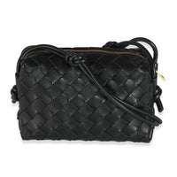 Black Nappa Intrecciato Mini Loop Camera Bag