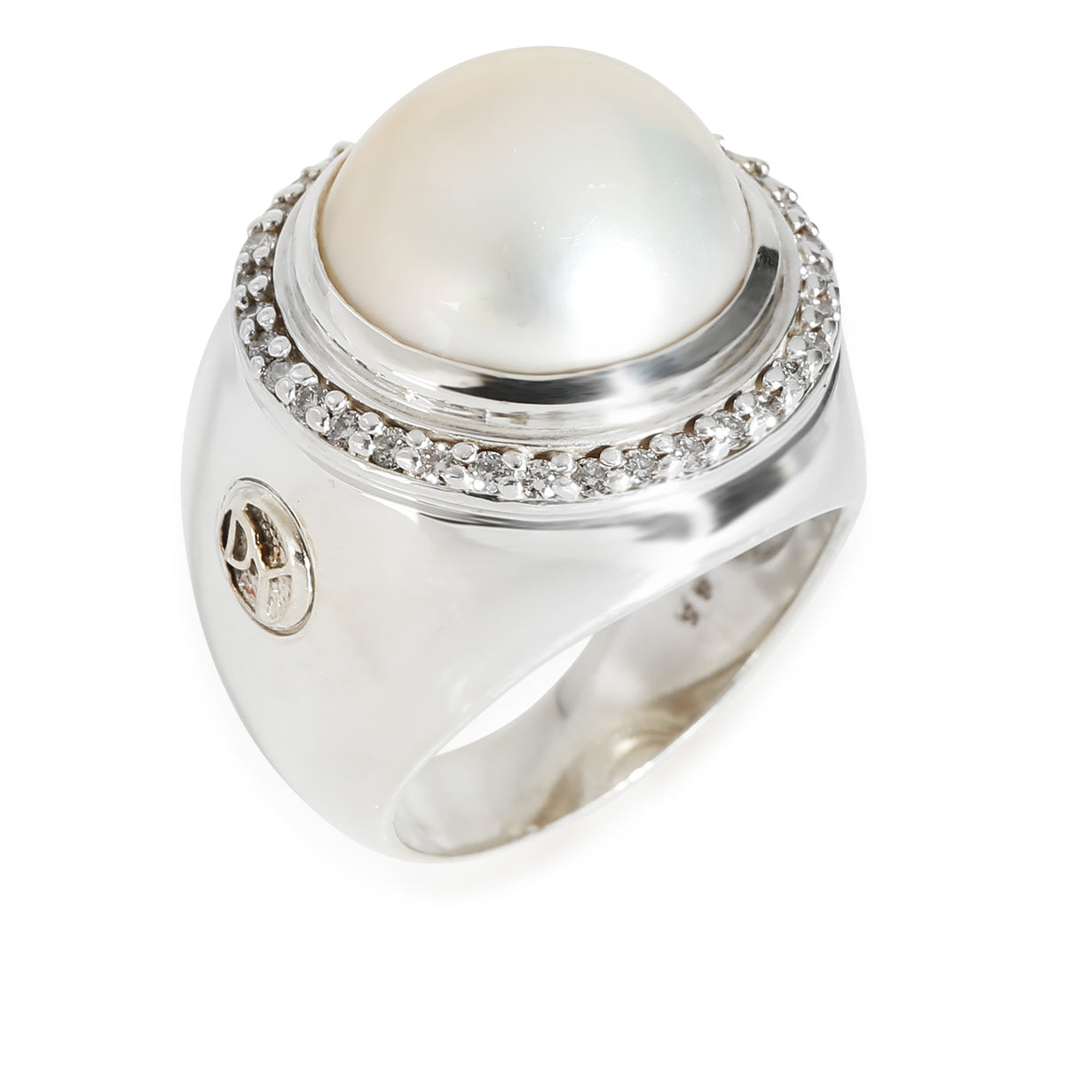 Cerise Mabe Pearl Ring in  Sterling Silver 0.33 CTW