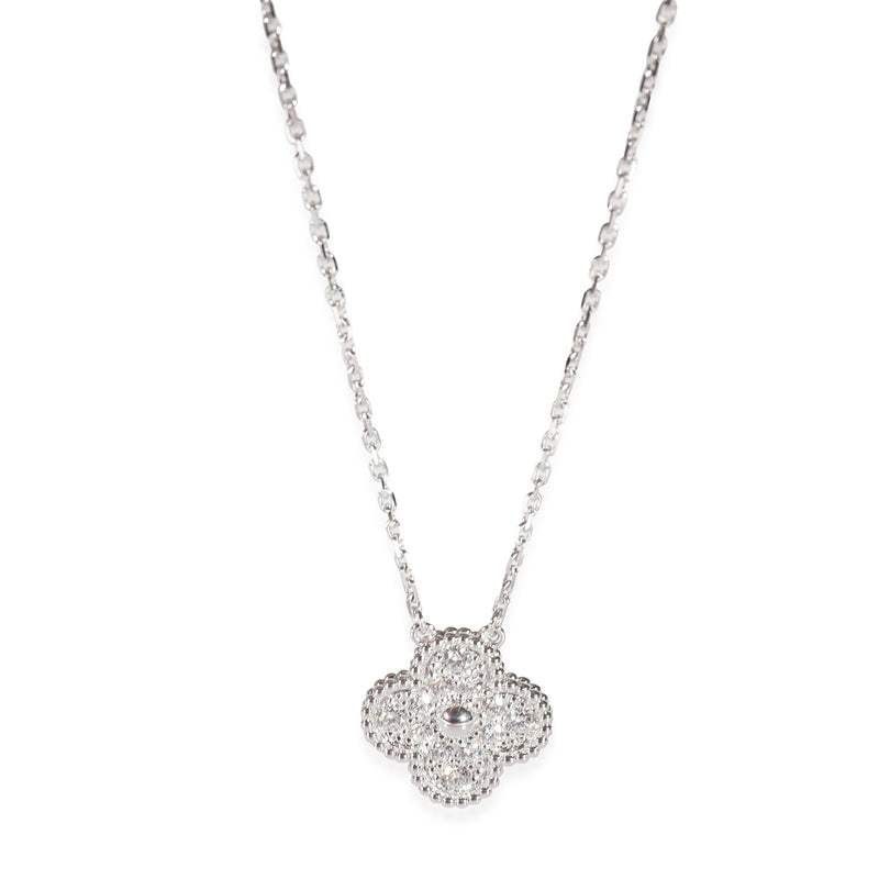 Alhambra Pendant in 18k White Gold 0.48 CTW