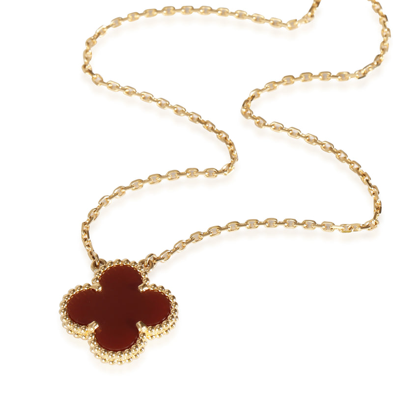 Alhambra Carnelian Pendant in 18k Yellow Gold