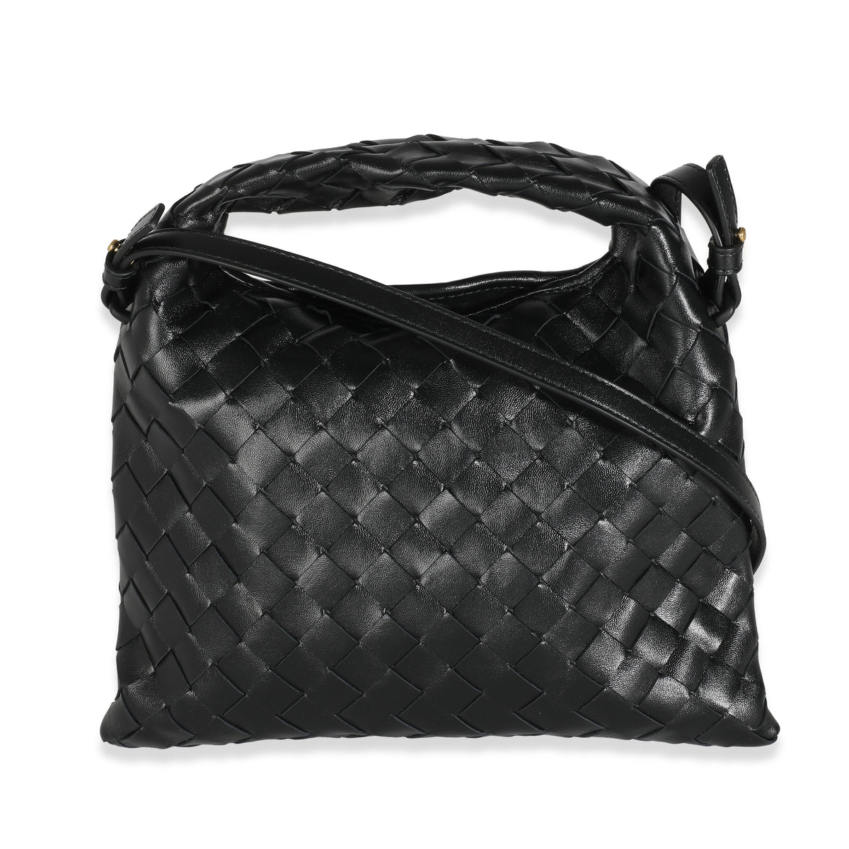 Black Nappa Intrecciato Mini Hop Hobo