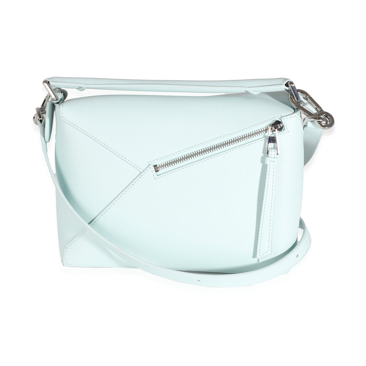 Loewe Light Blue Grained Calfskin Small Puzzle Edge Bag Handbag bv