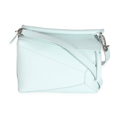 Loewe Light Blue Grained Calfskin Small Puzzle Edge Bag Handbag fv