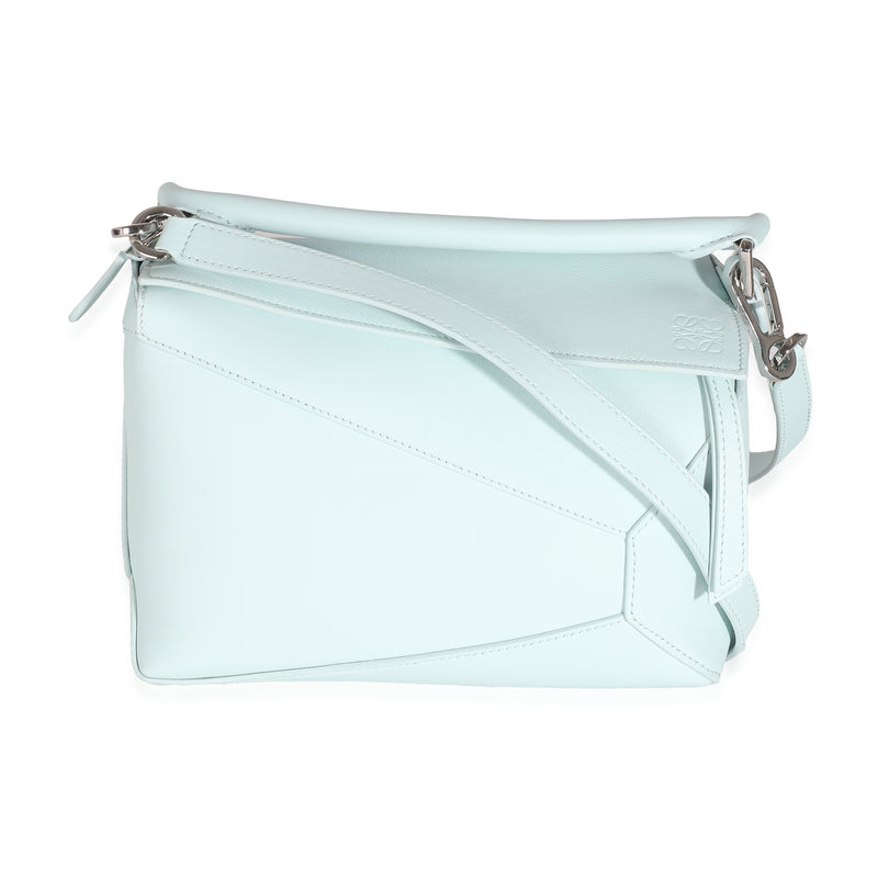 Loewe Light Blue Grained Calfskin Small Puzzle Edge Bag Handbag fv