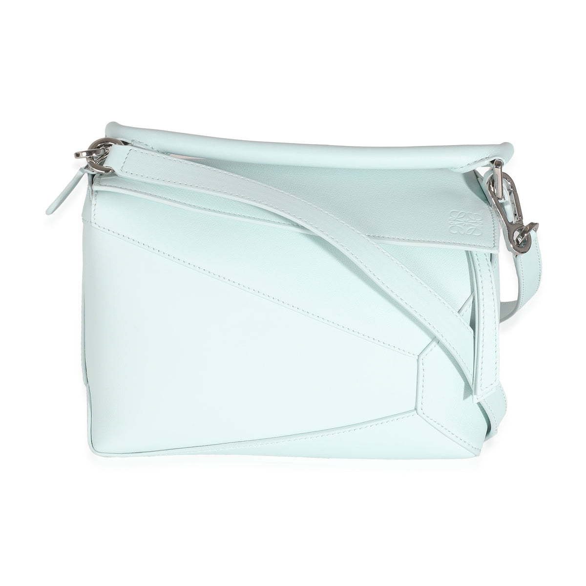 Loewe Light Blue Grained Calfskin Small Puzzle Edge Bag Handbag fv