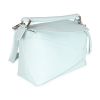 Loewe Light Blue Grained Calfskin Small Puzzle Edge Bag Handbag pv