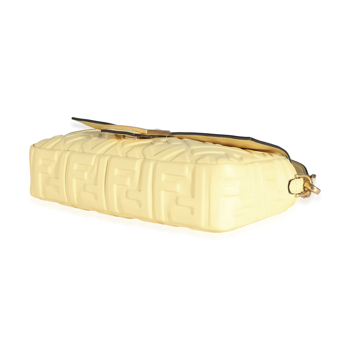 Yellow Nappa FF 1974 Embossed Medium Baguette Bag