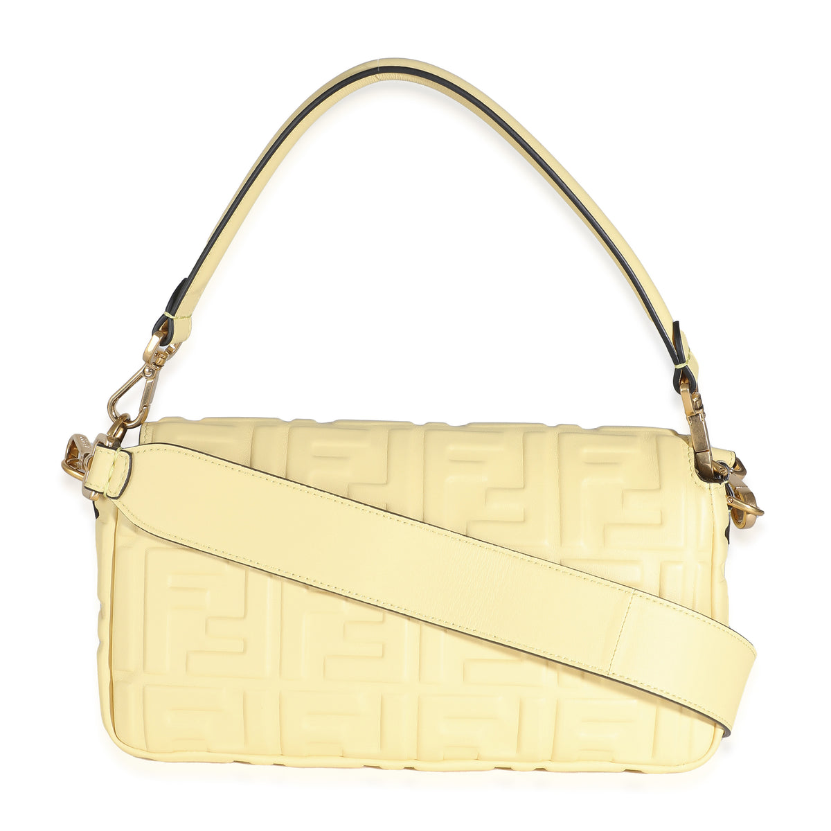 Yellow Nappa FF 1974 Embossed Medium Baguette Bag